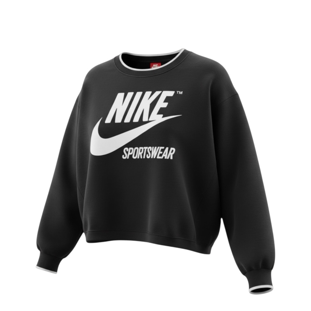 Nike Women's Black and White Sportswear Sweatshirt Women’s Medium